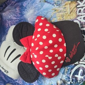 AUTHENTIC DISNEY‎ Minnie Mouse Ears Hat Red/White Polka Dots